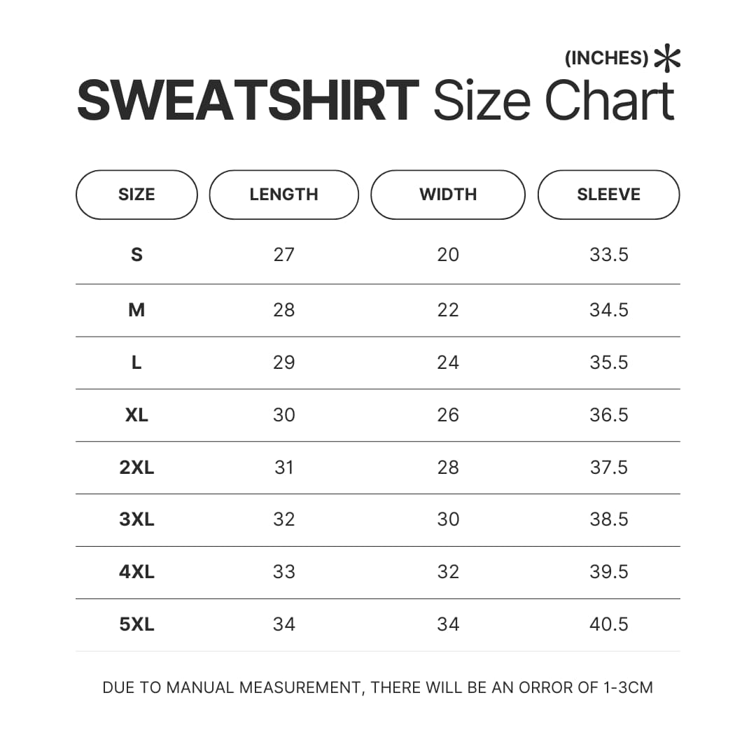 Sweatshirt Size Chart - Steely Dan Shop