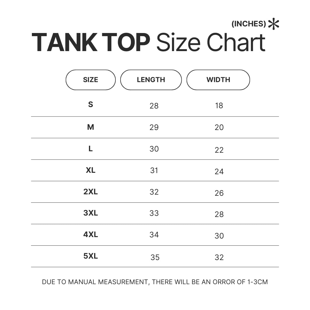 Tank Top Size Chart - Steely Dan Shop