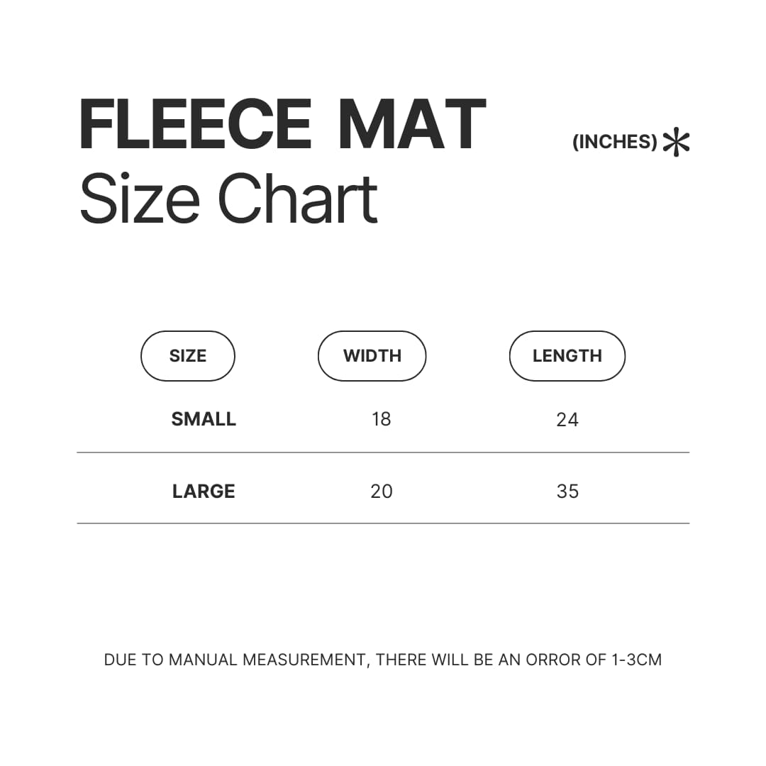 Fleece Mat Size Chart - Steely Dan Shop
