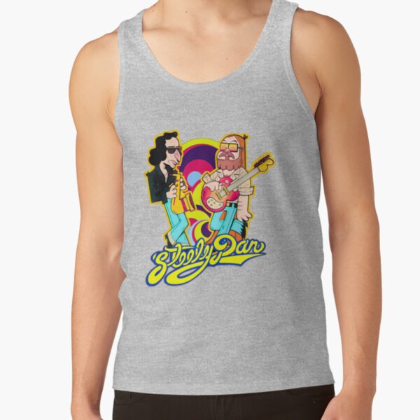 Steely Dan Cartoon Rock Band Graphic Design Tank Top - Image 3