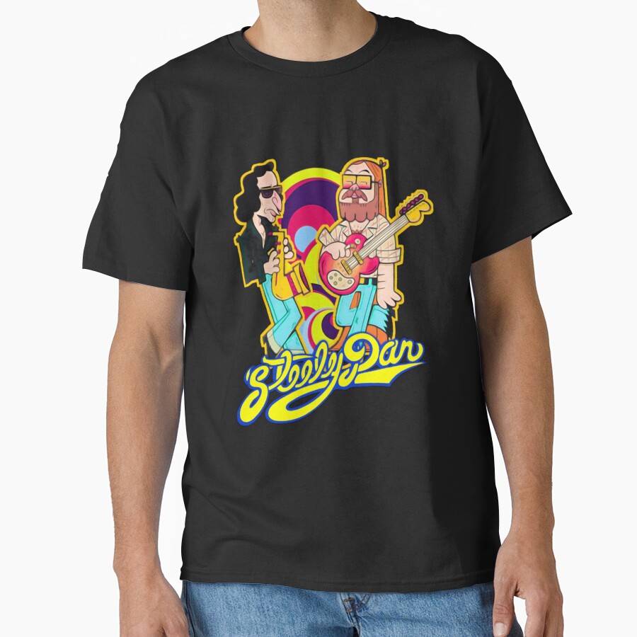 Steely Dan Cartoon Rock Band Graphic Design T-shirt - Image 2