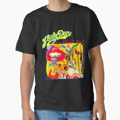 Retro Steely Distressed Arts Dan Rock T-shirt