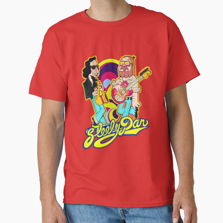 Steely Dan Cartoon Rock Band Graphic Design T-shirt - Image 5
