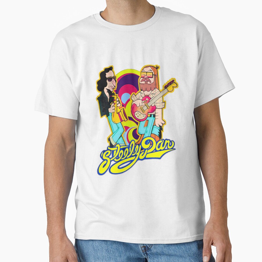 Steely Dan Cartoon Rock Band Graphic Design T-shirt