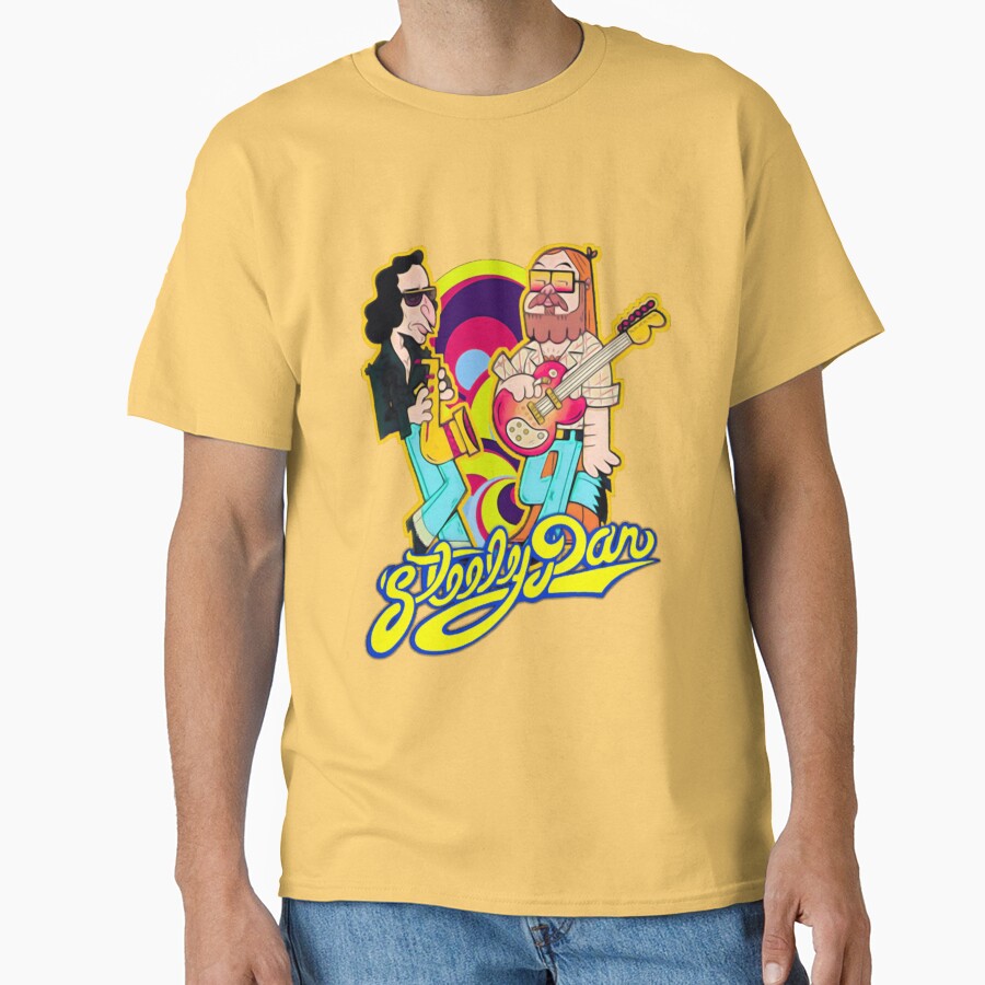 Steely Dan Cartoon Rock Band Graphic Design T-shirt - Image 6