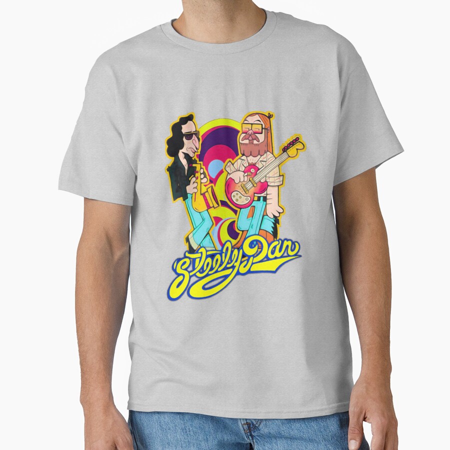 Steely Dan Cartoon Rock Band Graphic Design T-shirt - Image 3