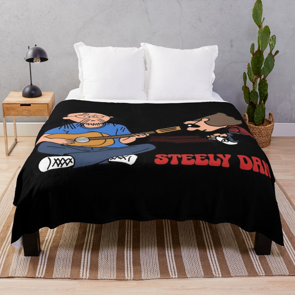 Steely Dan Band Cartoon Design Throw Blanket